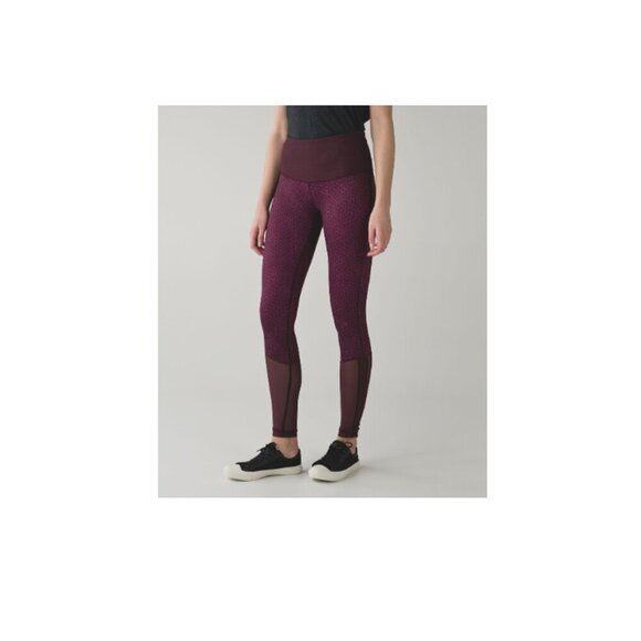 Lululemon Sweaty Endeavor Mesh Activewear Leggings - Tight Star Pixel Raspberry - Picture 1 of 11